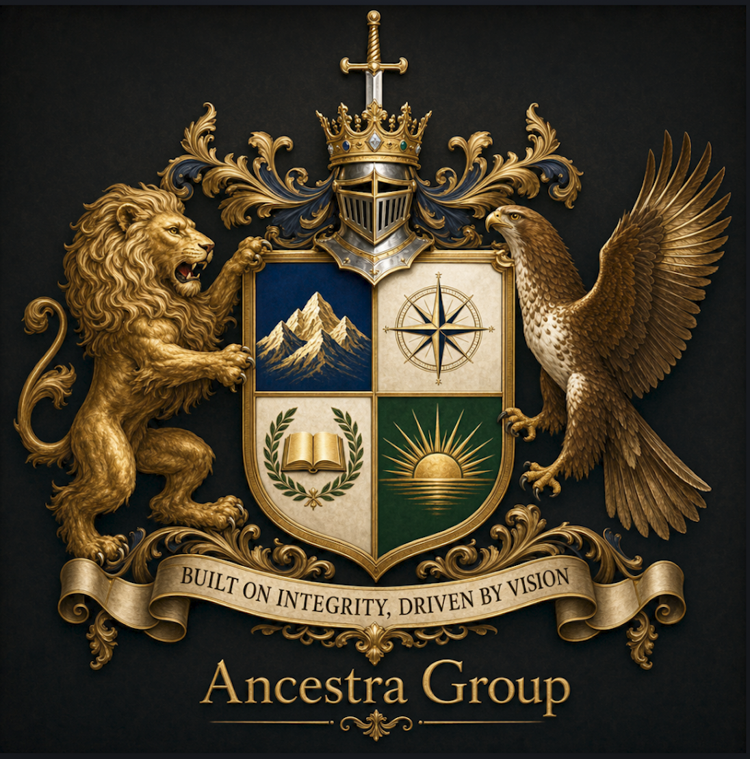 Ancestra Group heraldic crest